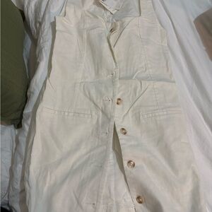 Abercrombie & Fitch Cream Button-Down Dress